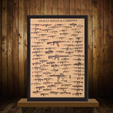 List Of Most Famous Rifles Kraft Paper Wall Art Print (51x35.5cm) - Fansee Australia