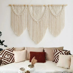 Luna Cascade – Triple Panel Macrame Wall Tapestry - Fansee Australia