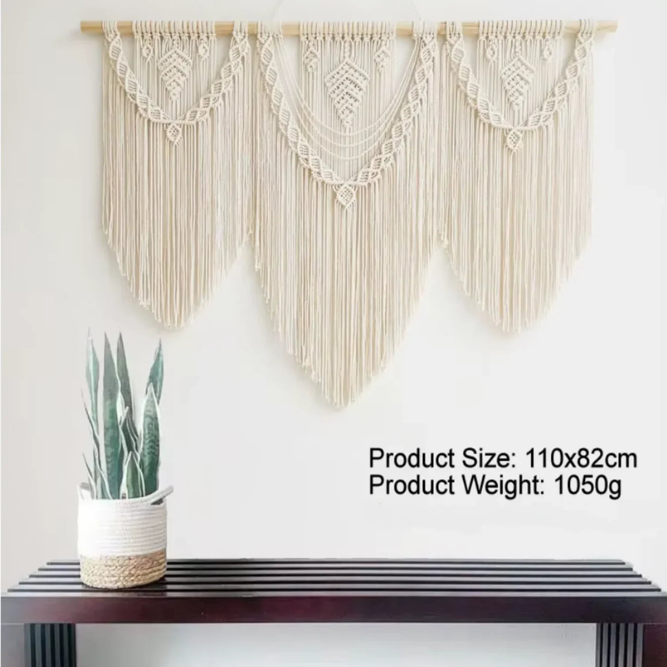Luna Cascade – Triple Panel Macrame Wall Tapestry - Fansee Australia
