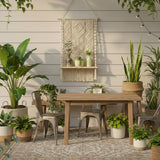 Macrame Wooden Floating Shelf Wall Hanging Planter