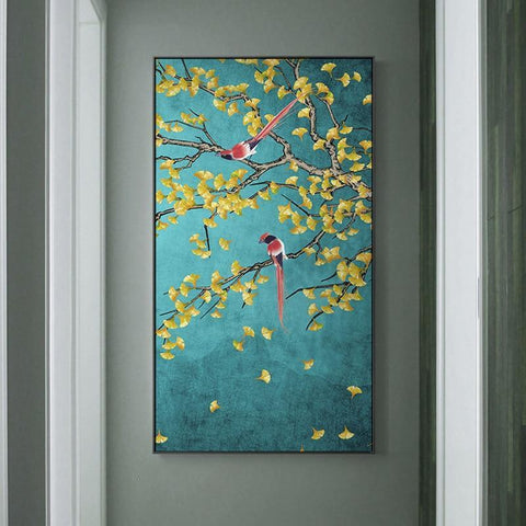 Magpie Birds Wall Art Print On Canvas (80x140cm) - Fansee Australia