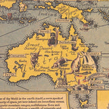 Map Of World Wonders Wall Art Poster (68.5X51.5cm) - Fansee Australia