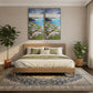 Meadow by the Sea: Hand-Painted Coastal Landscape Oil Painting (60x120cm)