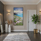 Meadow by the Sea: Hand-Painted Coastal Landscape Oil Painting (60x120cm)