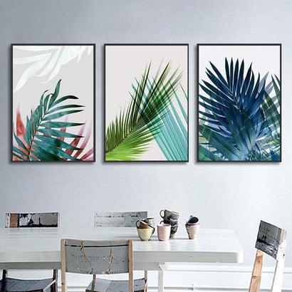 Minimalist Colour Leaves Wall Art (50x70cm Canvas Prints) - Fansee Australia