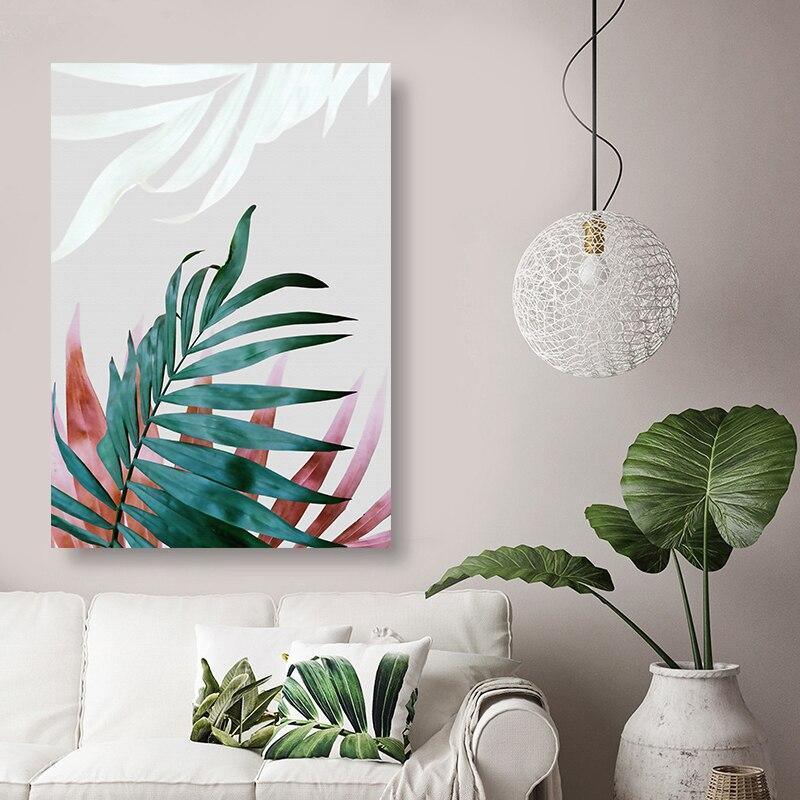 Minimalist Colour Leaves Wall Art (50x70cm Canvas Prints) - Fansee Australia