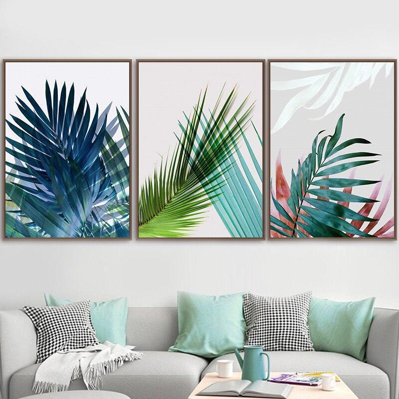 Minimalist Colour Leaves Wall Art (50x70cm Canvas Prints) - Fansee Australia