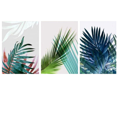 Minimalist Colour Leaves Wall Art Canvas Prints - 3 Pcs Set (50x70cm) - Fansee Australia