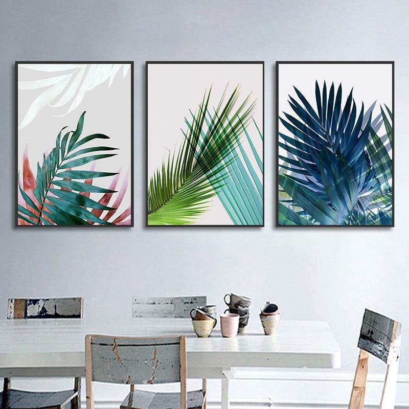 Minimalist Colour Leaves Wall Art Canvas Prints - 3 Pcs Set (50x70cm) - Fansee Australia