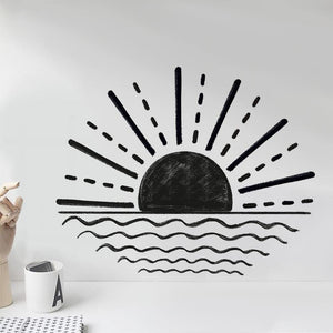 Minimalist Sun And Waves Wall Sticker - Fansee Australia