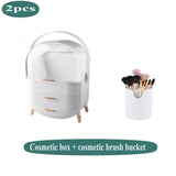 Multifunctional Makeup Cosmetic Jewellery Storage Box Plus Brush Bucket - Fansee Australia