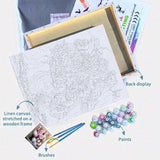 Nest In Blue Painting By Numbers Kit (40x50cm Stretched Canvas) - Fansee Australia