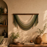 Olive Drift Fibre Wall Art – Large Handwoven Macrame Decor