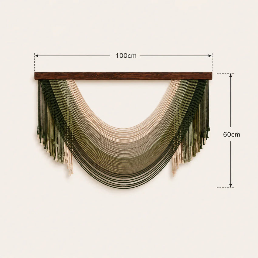 Olive Drift Fibre Wall Art – Large Handwoven Macrame Decor