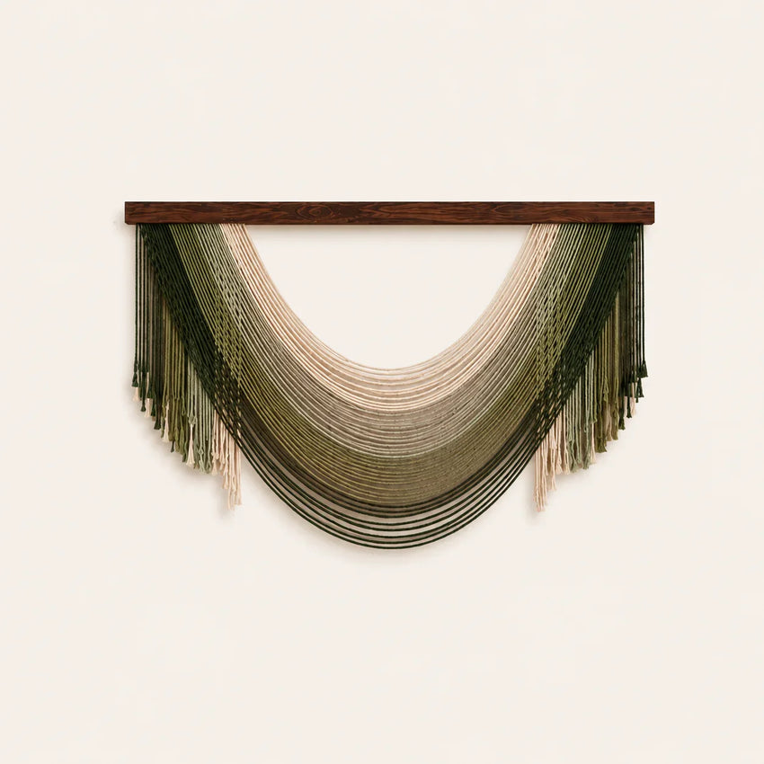 Olive Drift Fibre Wall Art – Large Handwoven Macrame Decor