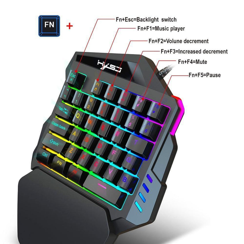 One-Handed Gaming Keyboard And Mouse Combo - Fansee Australia