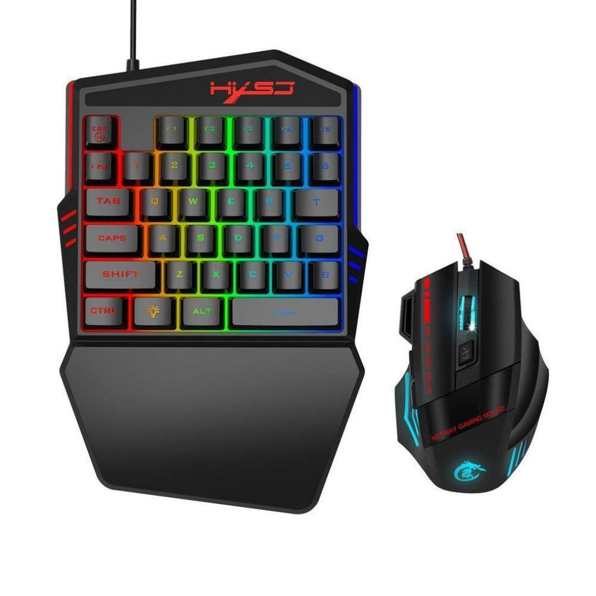 One-Handed Gaming Keyboard And Mouse Combo - Fansee Australia
