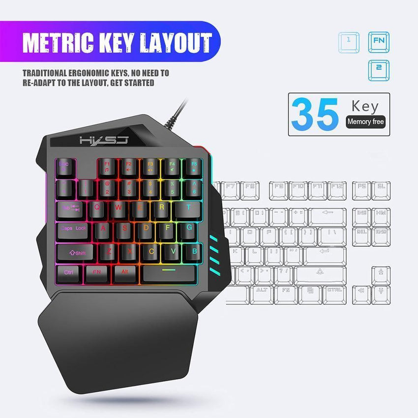 One-Handed Gaming Keyboard And Mouse Combo - Fansee Australia