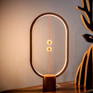 Oval Shape Magnetic LED Lamp - Wood - Fansee Australia