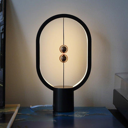 Oval Shape Magnetic Smart LED Lamp - Black - Fansee Australia