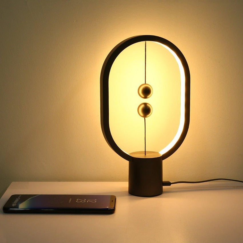 Oval Shape Magnetic Smart LED Lamp - Black - Fansee Australia