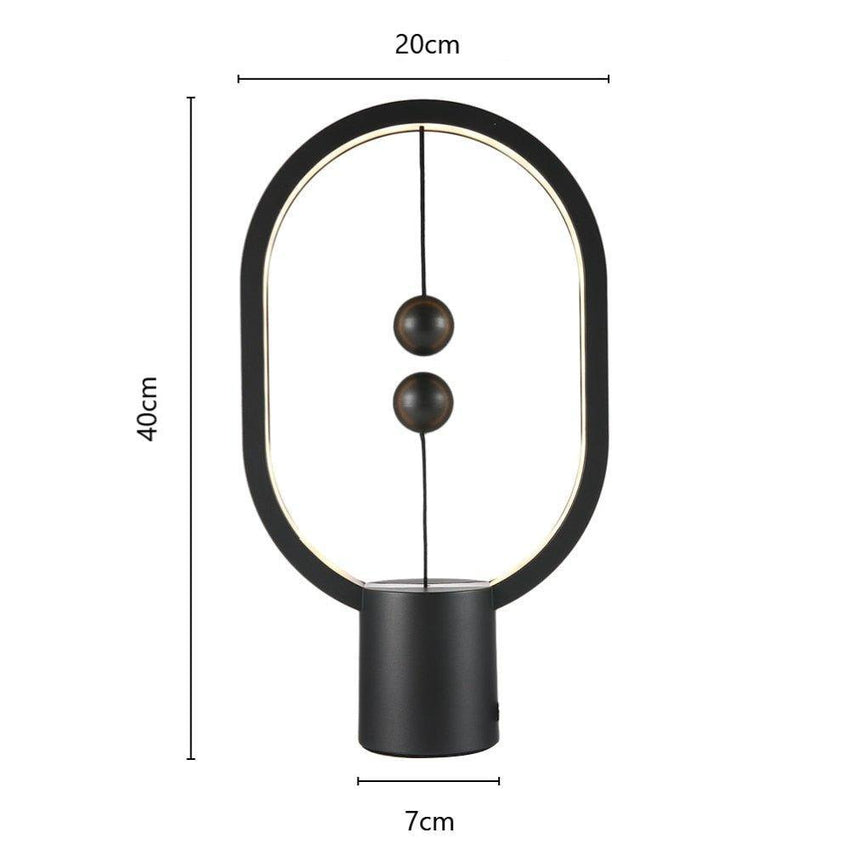 Oval Shape Magnetic Smart LED Lamp - Black - Fansee Australia