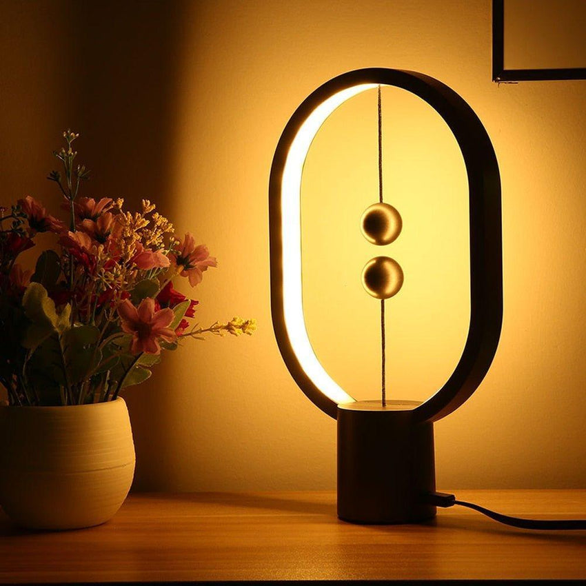 Oval Shape Magnetic Smart LED Lamp - Black - Fansee Australia