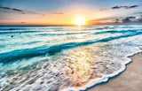 Serene Tide – Panoramic Sunset Beach Wall Print (50x150cm) - Fansee Australia