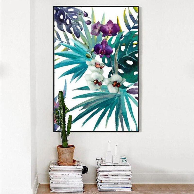 Parrots, Leaves & Flowers in Watercolour Canvas Prints - 3 Pcs Set (60x80cm) - Fansee Australia