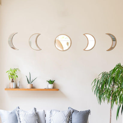 Phase Of The Moon Mirror Set Wall Decor Wall Art - Fansee Australia