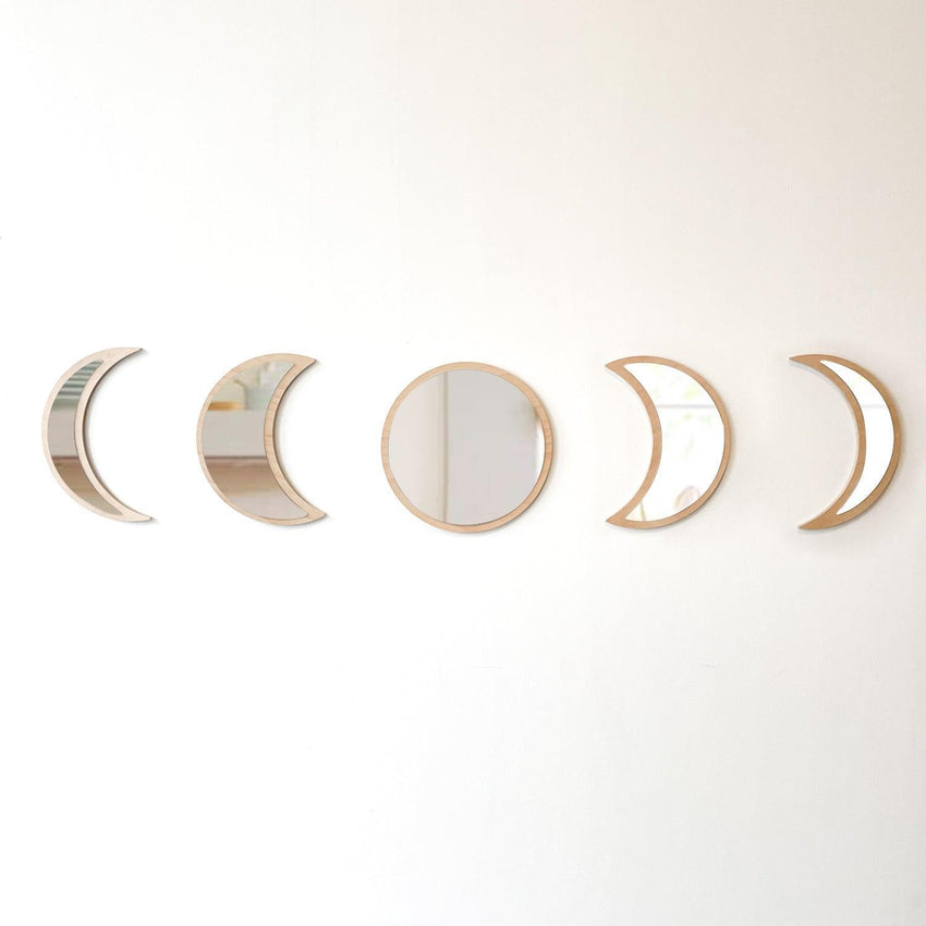 Phase Of The Moon Mirror Set Wall Decor Wall Art - Fansee Australia