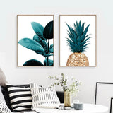 Pineapple Green Leaves Canvas Prints - 3 Pcs Set(60x80cm) - Fansee Australia