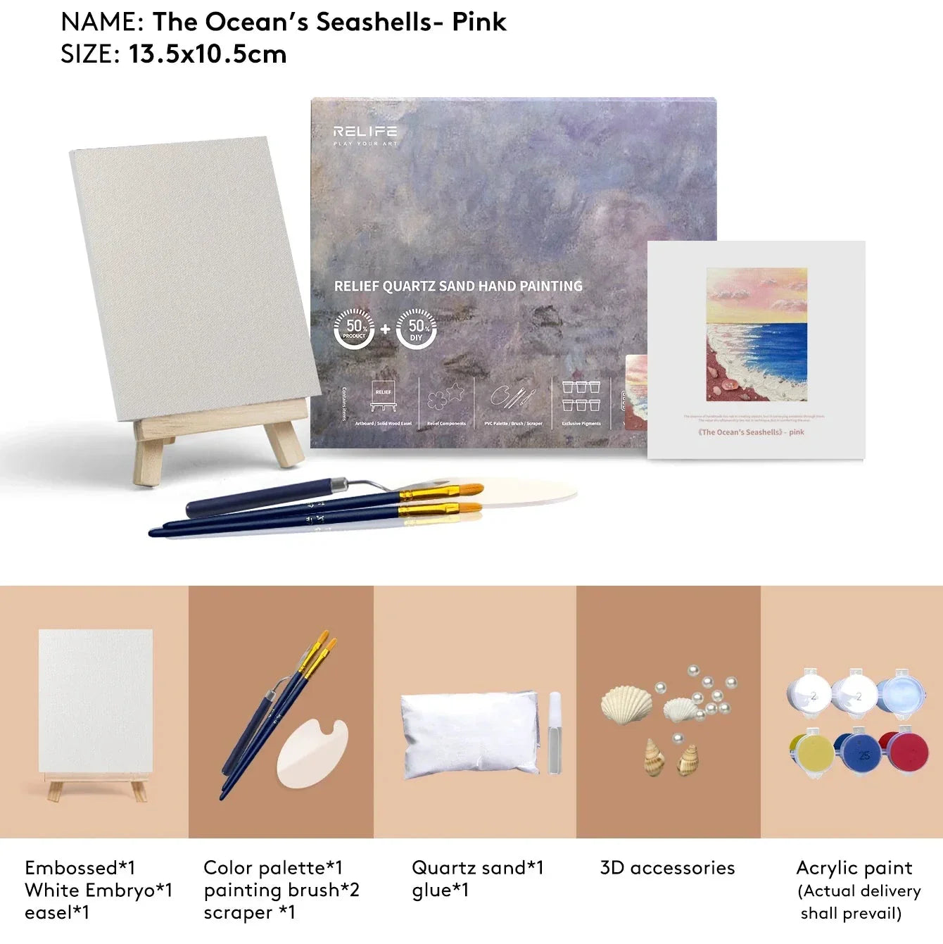 Fansee Australia quartz sand hand painting kit with canvas, brushes, shells, and acrylic paints