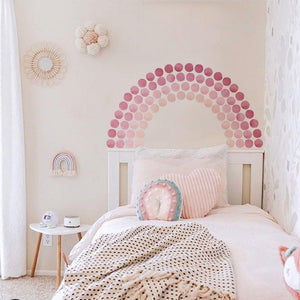 Pink Watercolour Polka Dots Rainbow Wall Stickers - Fansee Australia