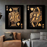 Poker King and Queen Print On Canvas - 2 Pcs Set (60x80cm) - Fansee Australia