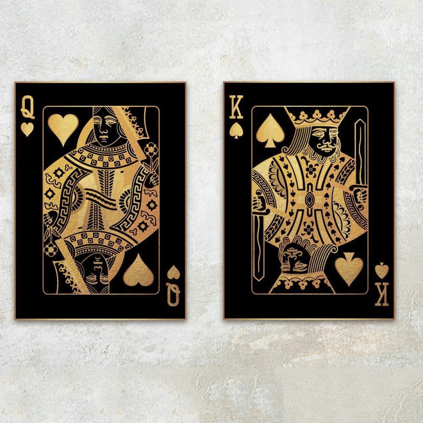 Poker King and Queen Print On Canvas -2 Pcs Set (60x80cm) - Fansee Australia