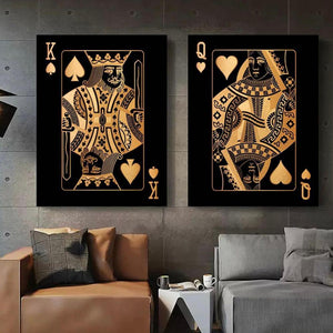 Poker King and Queen Wall Art Canvas Print (60x80cm) - Fansee Australia