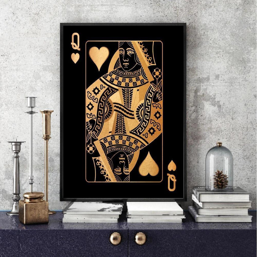 Poker King and Queen Wall Art Canvas Print (60x80cm) - Fansee Australia