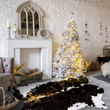 Premium Quality Large Artificial Black Brown Cowhide Rug - Fansee Australia