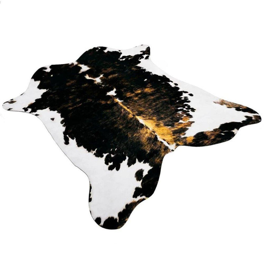 Premium Quality Large Artificial Black Brown Cowhide Rug - Fansee Australia