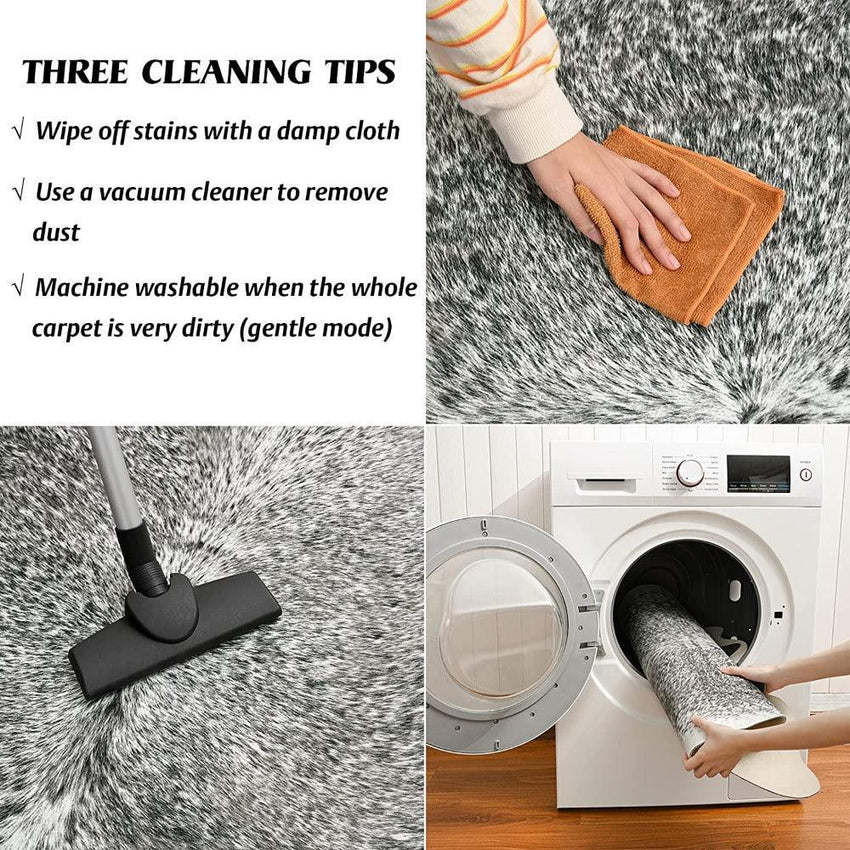 Premium Quality Large Artificial Black Brown Cowhide Rug - Fansee Australia