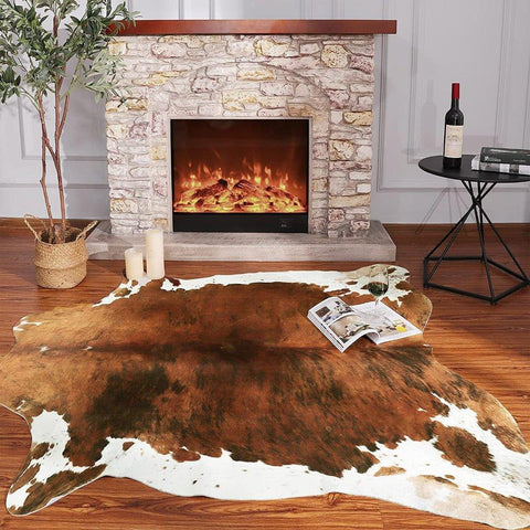 Premium Quality Large Artificial Brown Cowhide Rug - Fansee Australia