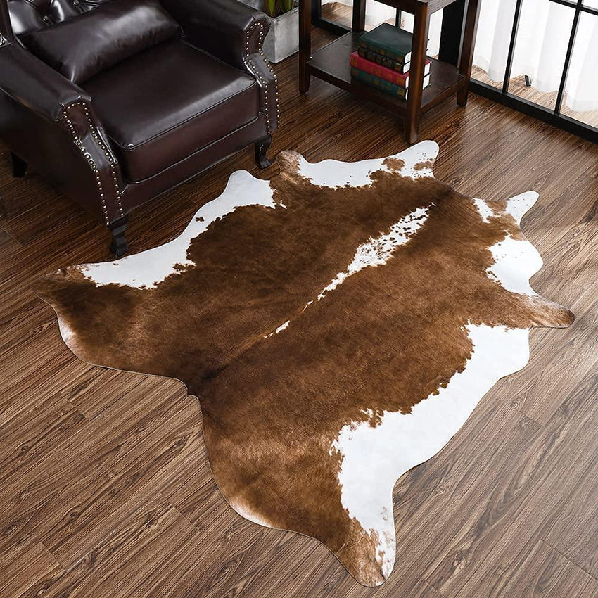 Premium Quality Large Artificial Khaki Cowhide Rug - Fansee Australia