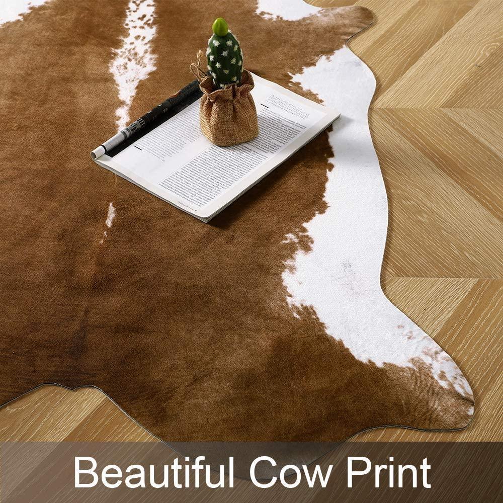 Premium Quality Large Artificial Khaki Cowhide Rug - Fansee Australia
