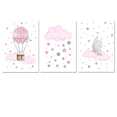 Pretty Star Kids Wall Art Canvas Prints - 3 Pcs Set (50x70cm) - Fansee Australia