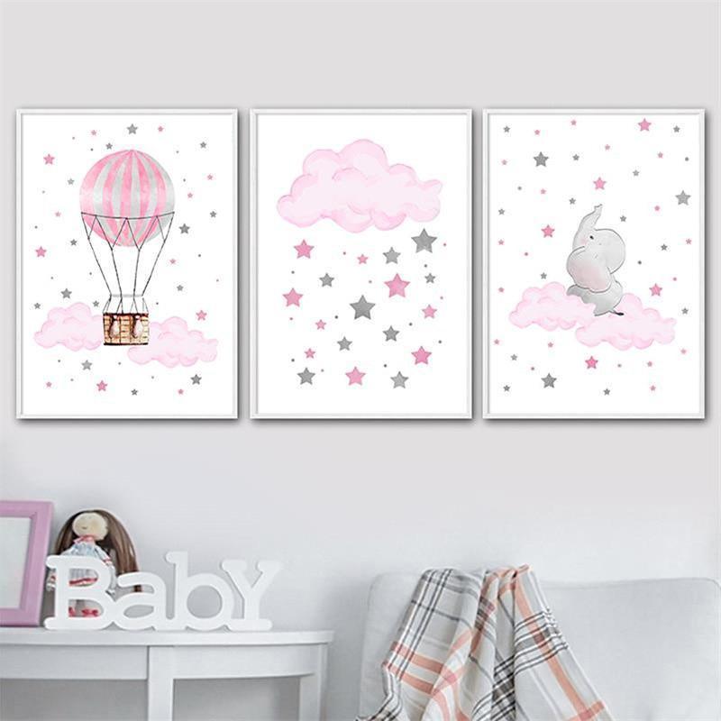 Pretty Star Kids Wall Art Canvas Prints - 3 Pcs Set (50x70cm) - Fansee Australia