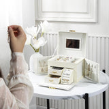 PU Leather White Jewellery Box - Fansee Australia