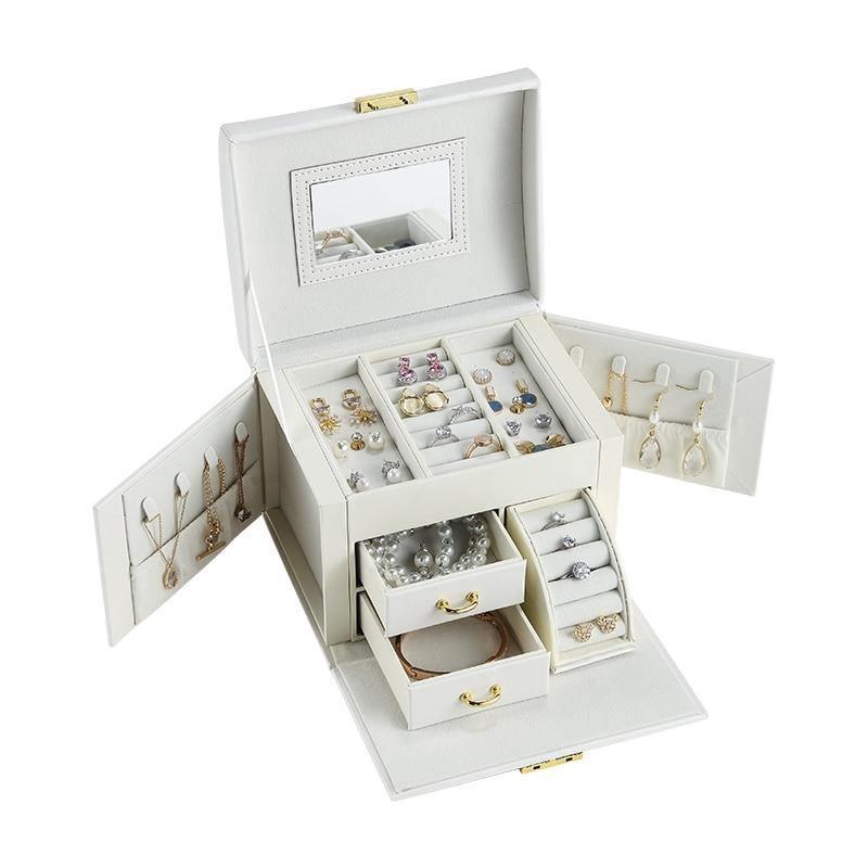 PU Leather White Jewellery Box - Fansee Australia