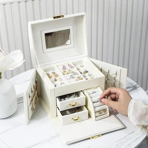 PU Leather White Jewellery Box - Fansee Australia