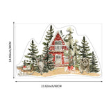 Red House & Fir Tree Double-Sided Static Cling Window Film Christmas Sticker - Fansee Australia